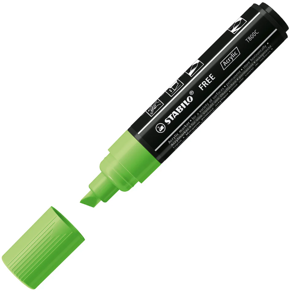 STABILO FREE T800C Acrylic Marker Pen Chisel Tip 4-10mm - Image 3