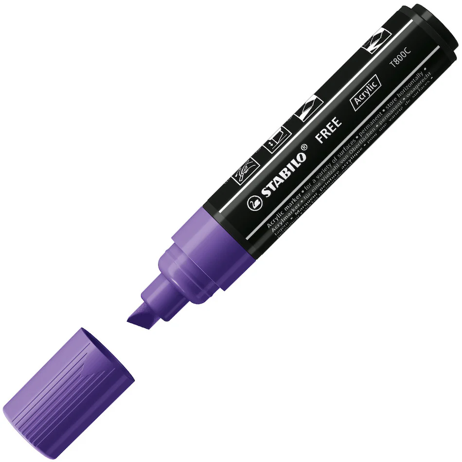 STABILO FREE T800C Acrylic Marker Pen Chisel Tip 4-10mm - Image 8