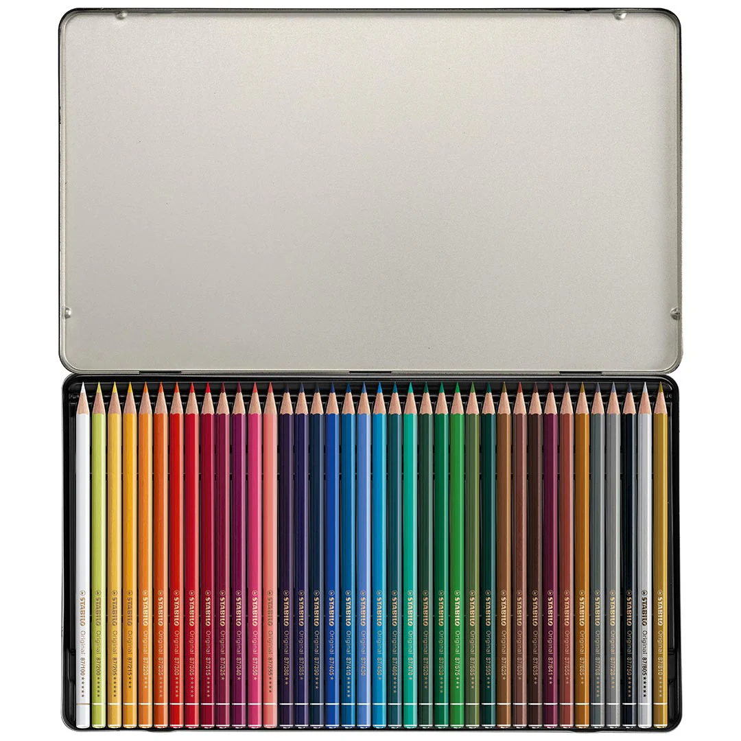 STABILO Original Metal Box Of 38 Assorted Colours - Image 3