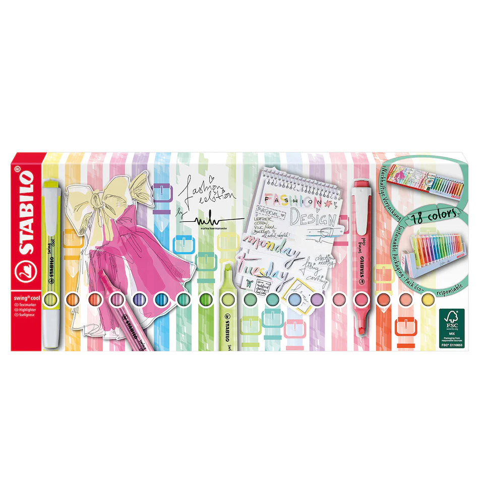 STABILO Swing Cool Highlighter Deskset of 18 - Image 3