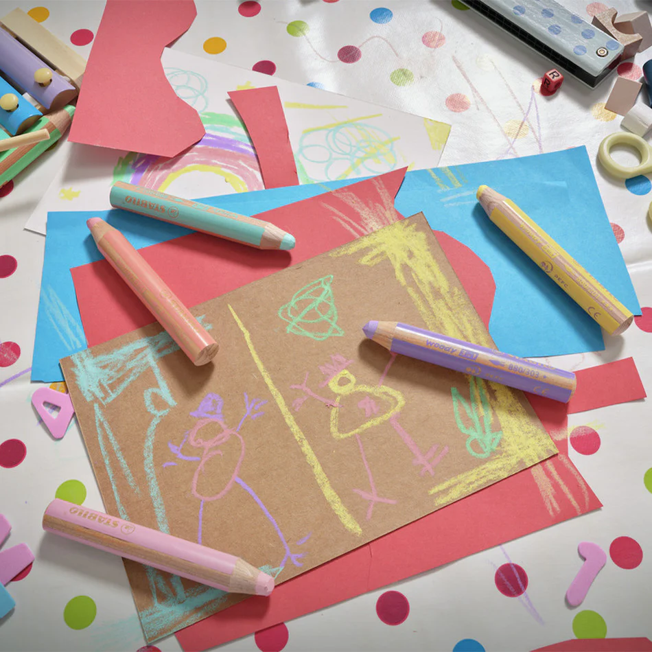 STABILO woody 3 in 1 Pastel Pencil Wallet of 6 + Sharpener - Image 3
