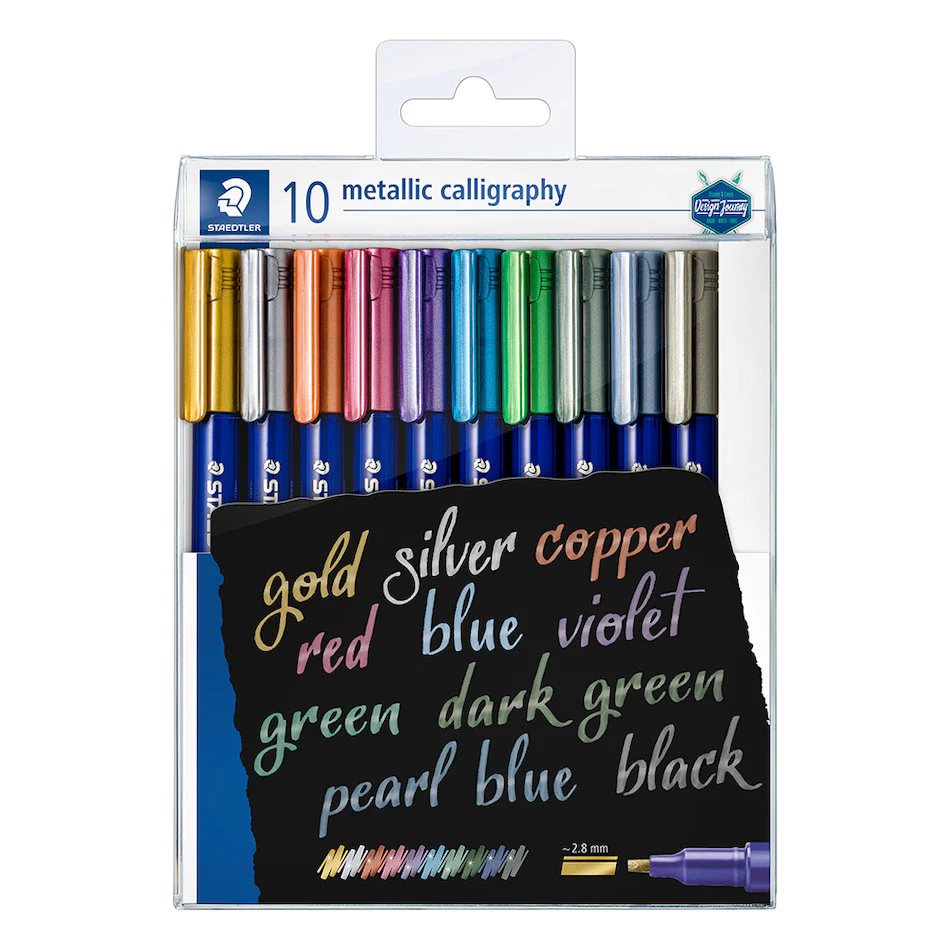 Staedtler Metallic Calligraphy Pen Wallet of 10