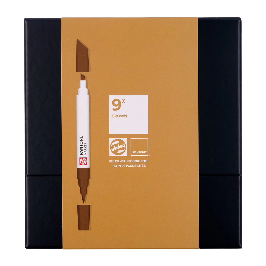 Talens Pantone Water Based Marker Set Of 9 Brown - Image 2