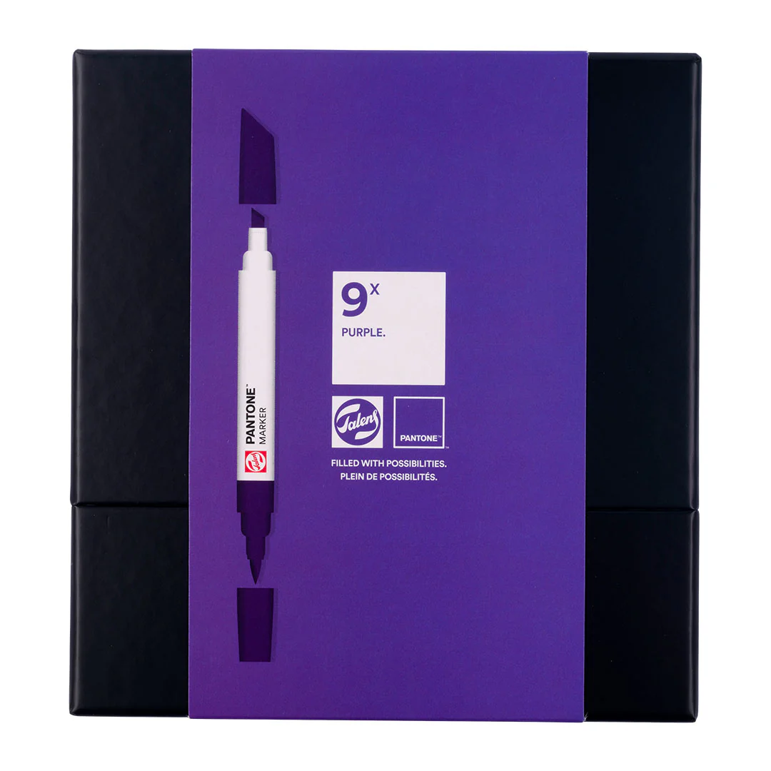 Talens Pantone Water Based Marker Set Of 9 Purple - Image 2