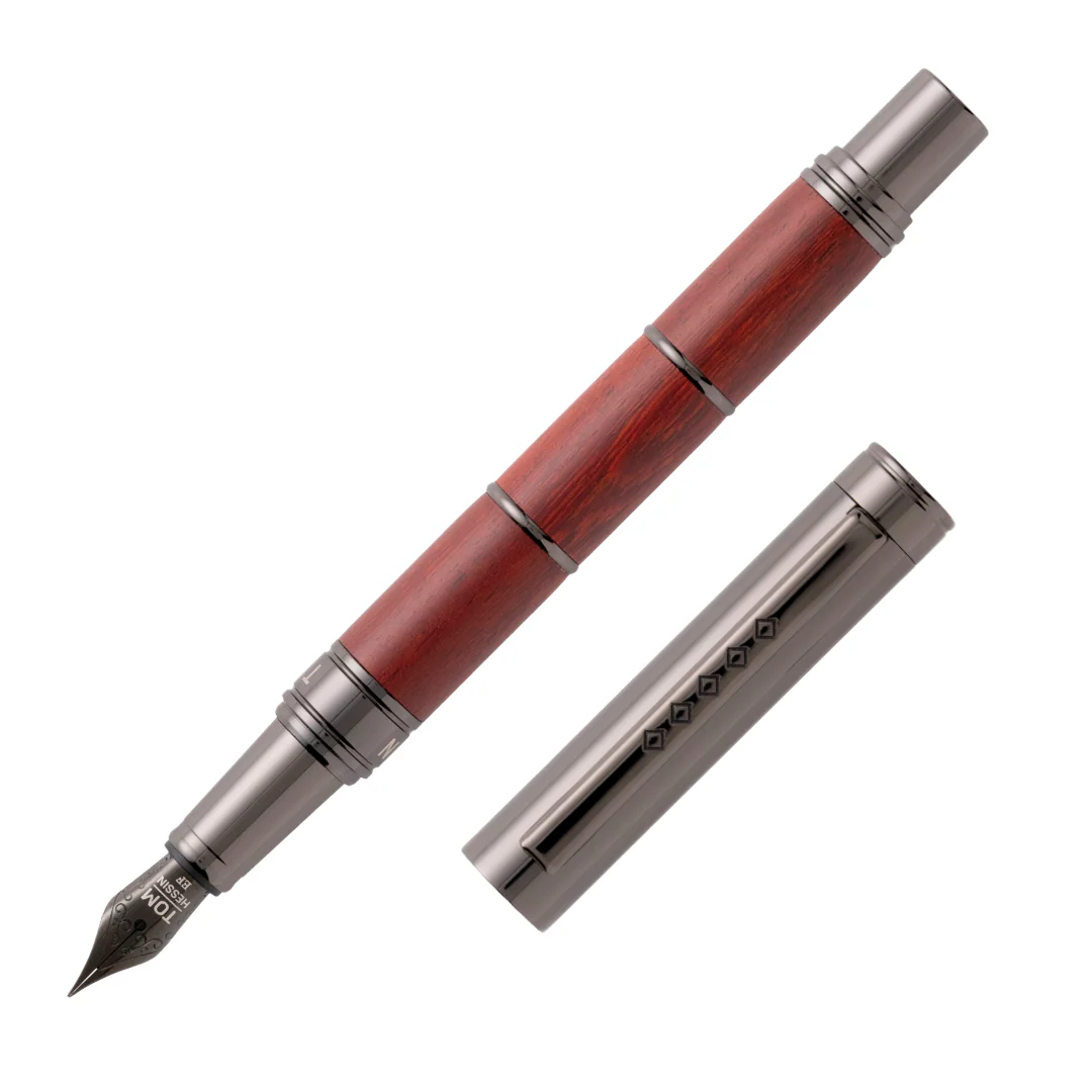Tom Hessin Revolution Fountain Pen Ironbridge Wood Barrel with Gunmetal Trim - Image 3
