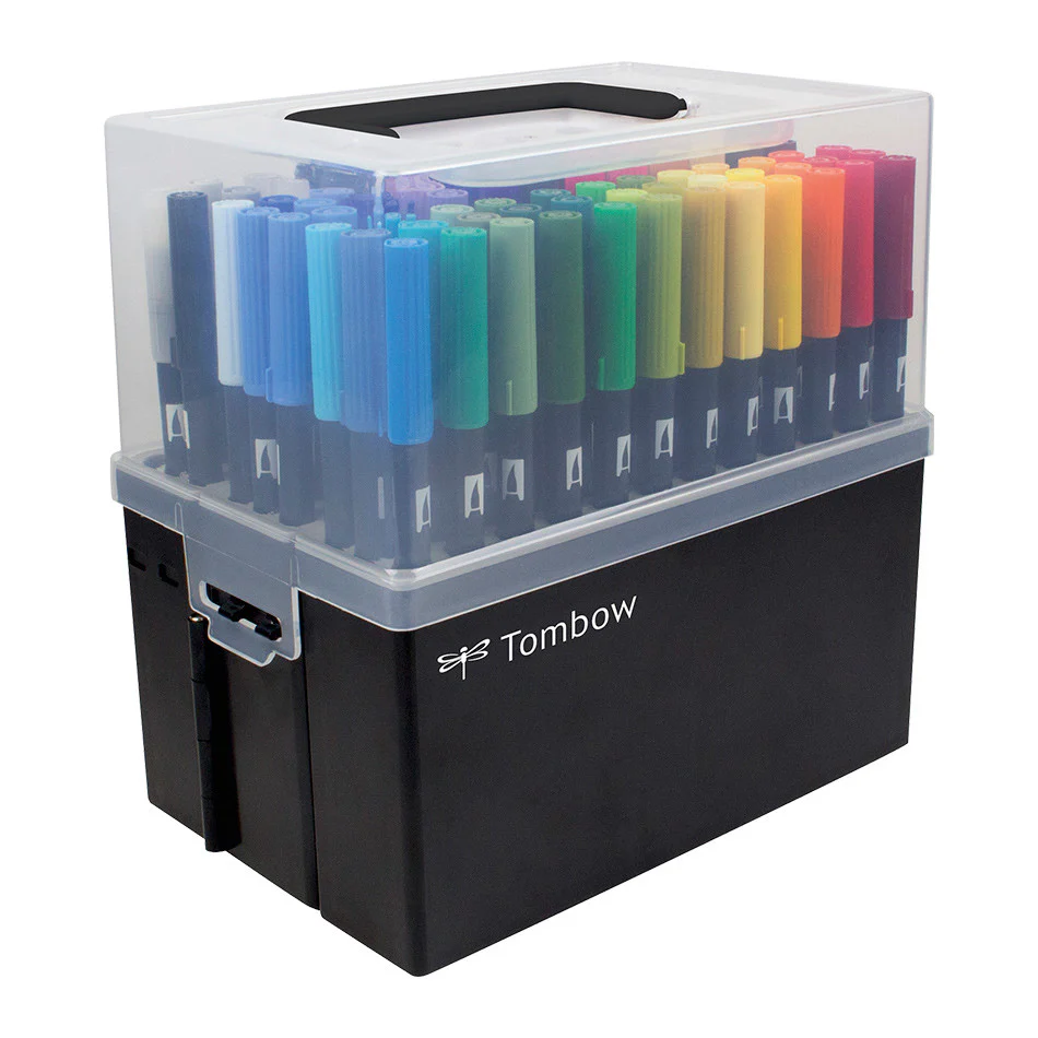 Tombow ABT Dual Brush Pen Marker Assorted Set of 107 + blender