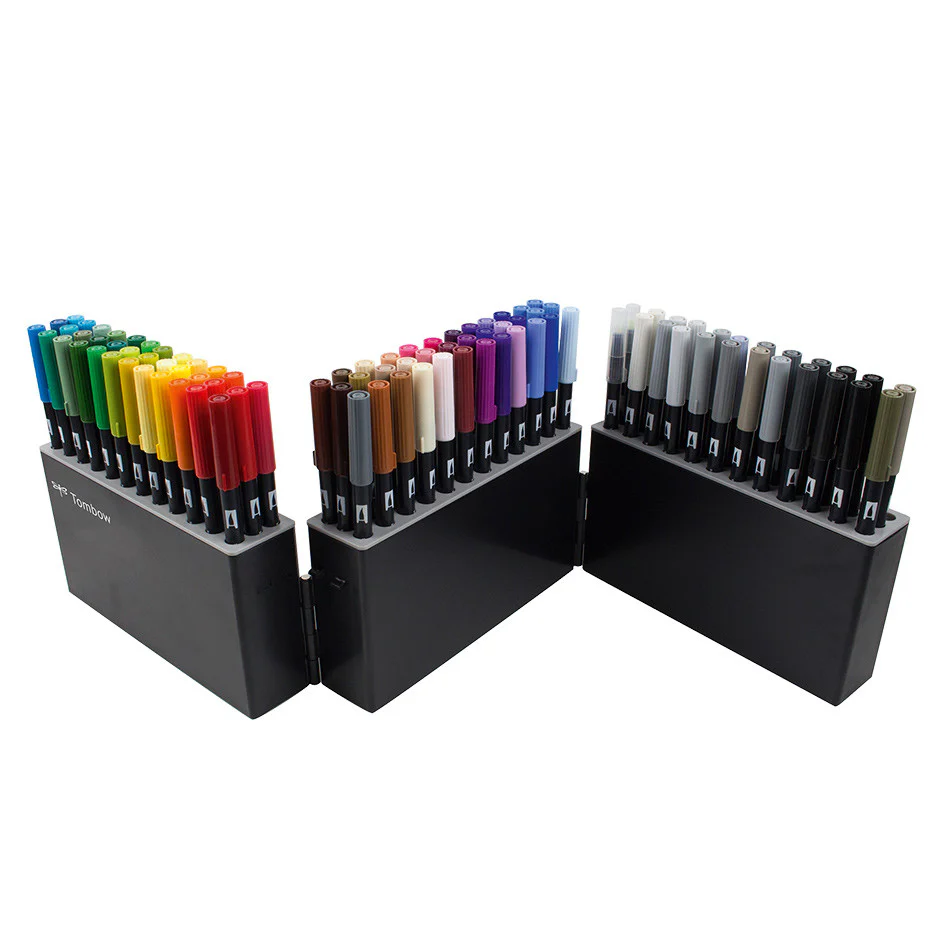 Tombow ABT Dual Brush Pen Marker Assorted Set of 107 + blender - Image 2