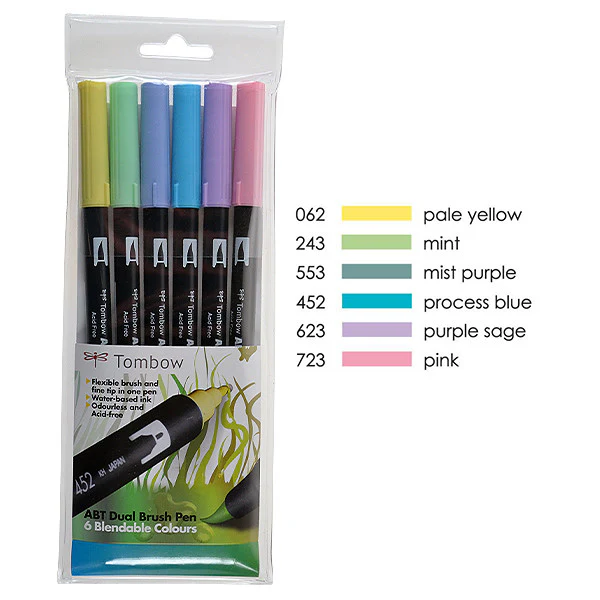 Tombow ABT Dual Brush Pen Set of 6 - Image 3