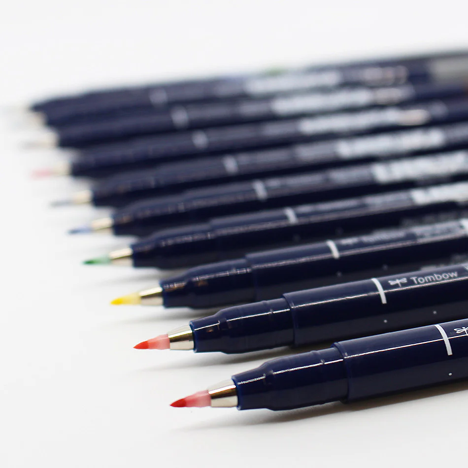 Tombow Fudenosuke Brush Pen Assorted Set of 10 - Image 2