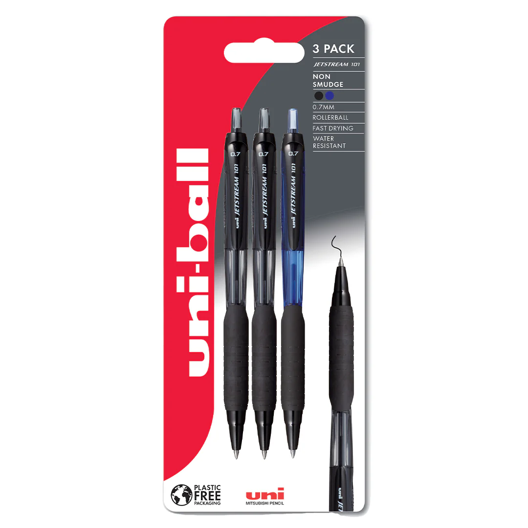 uni-ball Jetstream SXN-101-07N Rollerball Pen Set of 3