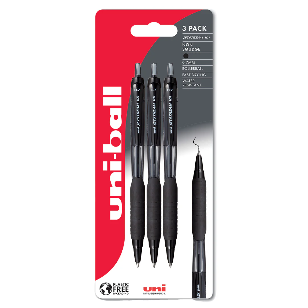 uni-ball Jetstream SXN-101-07N Rollerball Pen Set of 3 - Image 2