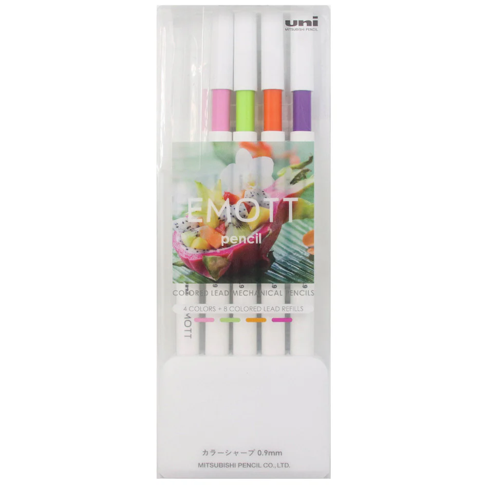 Uni Emott Mechanical Pencil Set of 4 Tropical Color