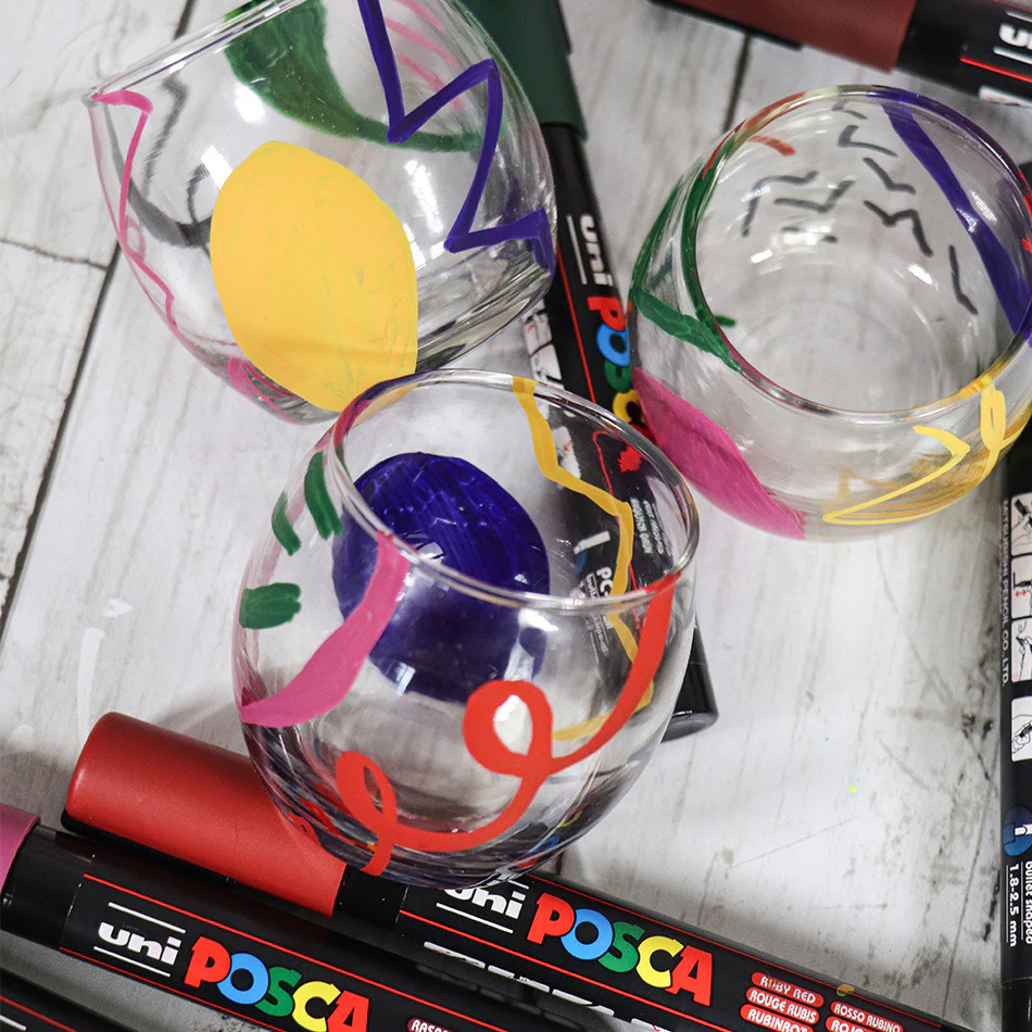 Uni POSCA Marker Pen PC-5M Medium Set of 8 Deep Colours - Image 2