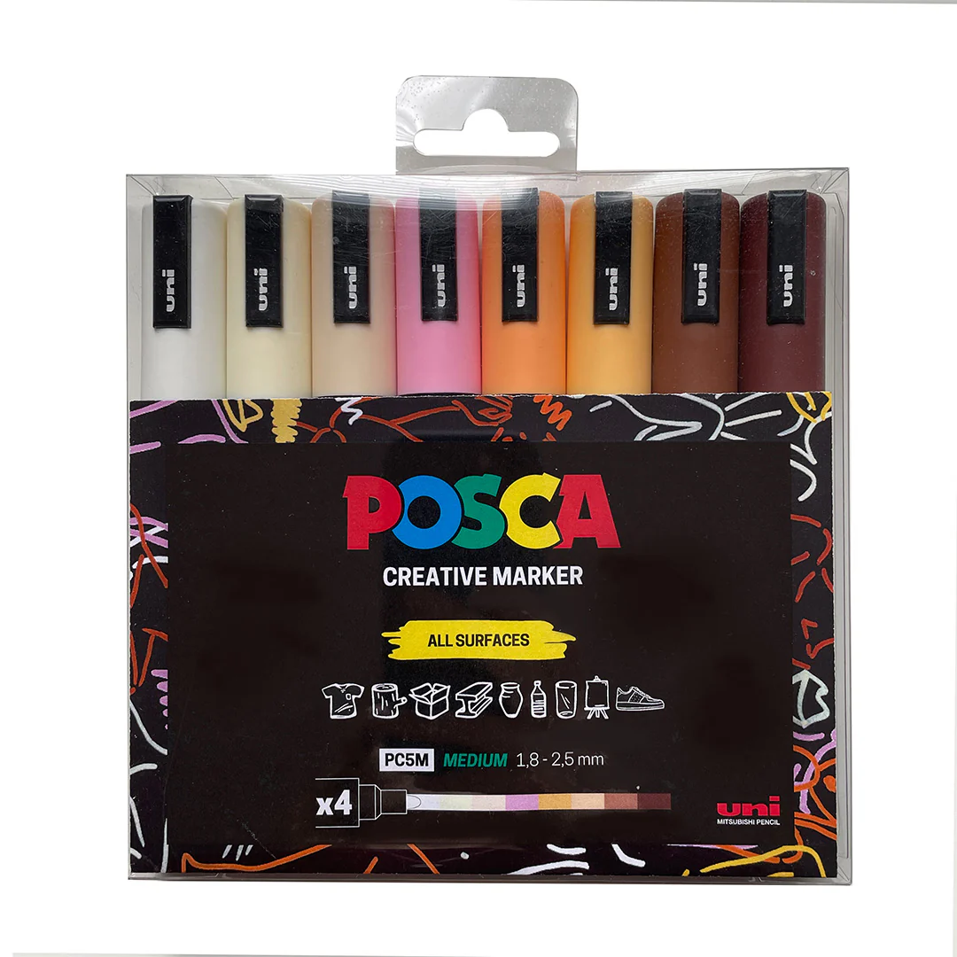 Uni POSCA PC-5M Neutral Tones Set of 8