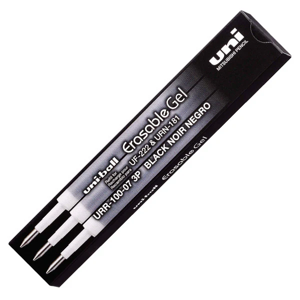 Uni URR-100-07 Erasable Rollerball Refills Pack of 3