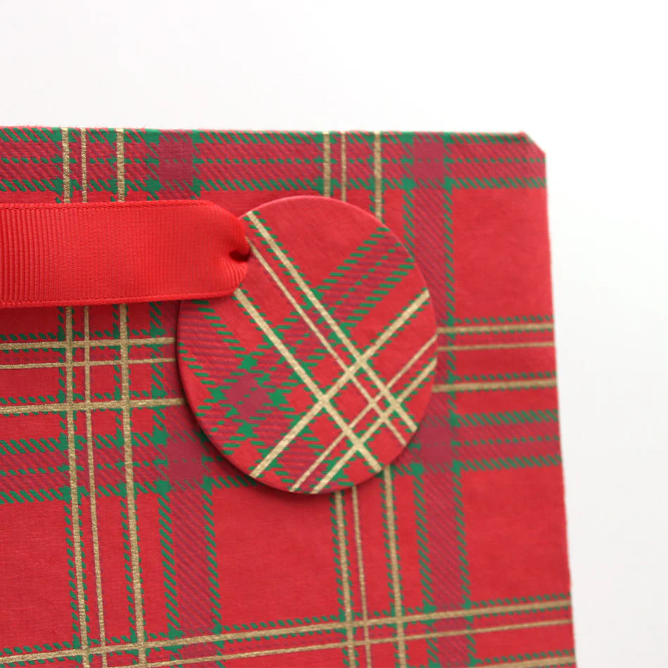 Vivid Christmas Gift Bag and Tag Large Tartan - Image 3