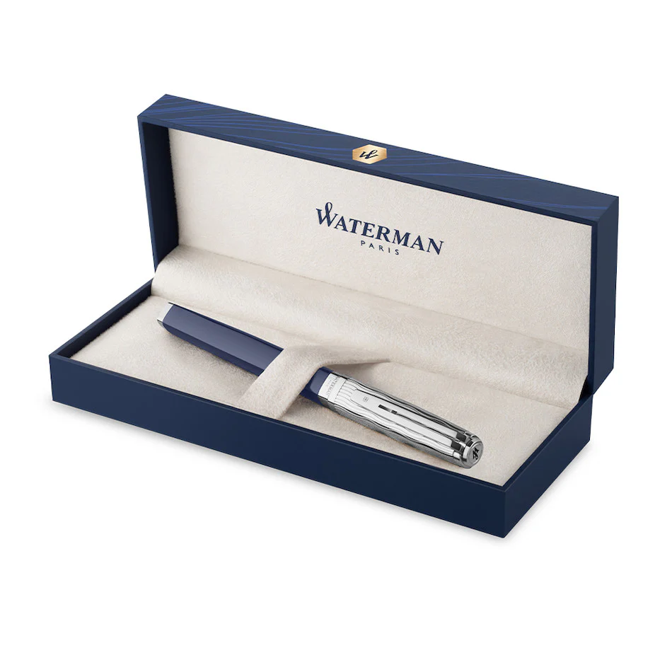 Waterman Exception Deluxe Fountain Pen Special Edition Blue with Chrome Trim - Image 4