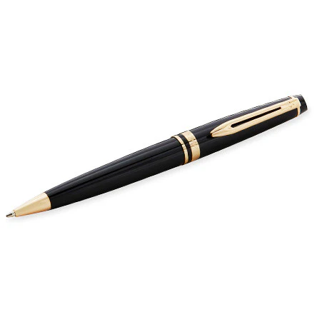 Waterman Expert Ballpoint Pen Black with Gold Trim - Image 2