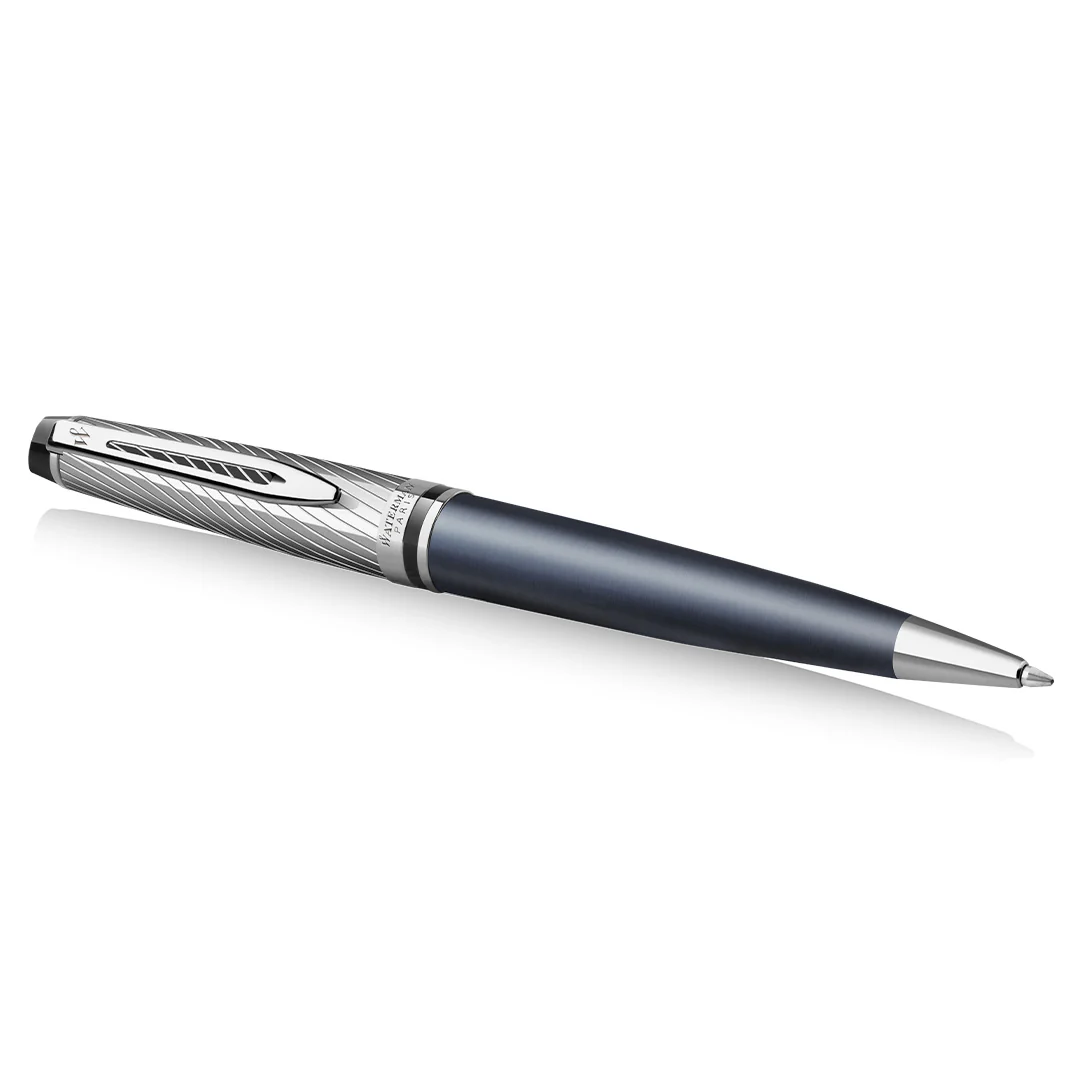 Waterman Expert Deluxe Ballpoint Pen Metal & Stone Grey Lacquer with Palladium Trim - Image 3