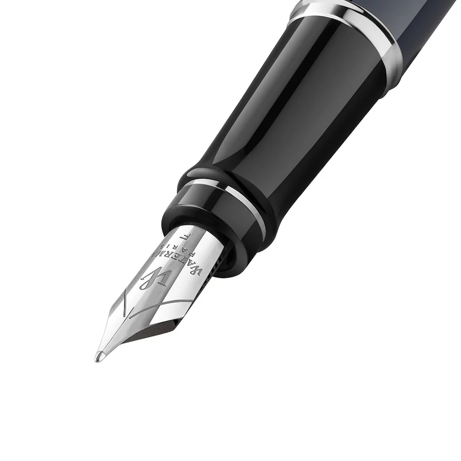 Waterman Expert Deluxe Fountain Pen Special Edition Blue with Chrome Trim - Image 3