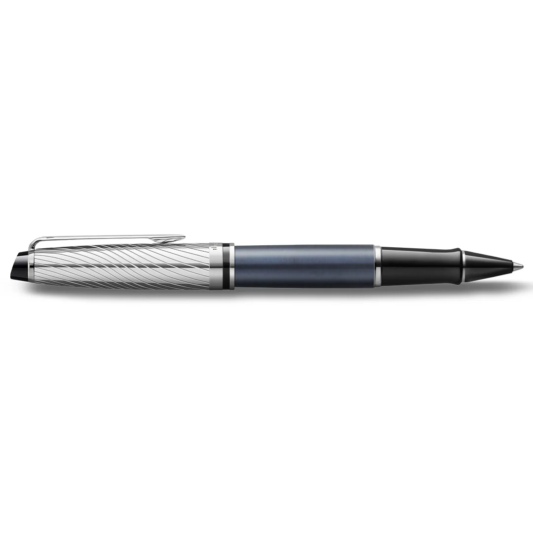 Waterman Expert Deluxe Rollerball Pen Metal & Stone Grey Lacquer with Palladium Trim - Image 2