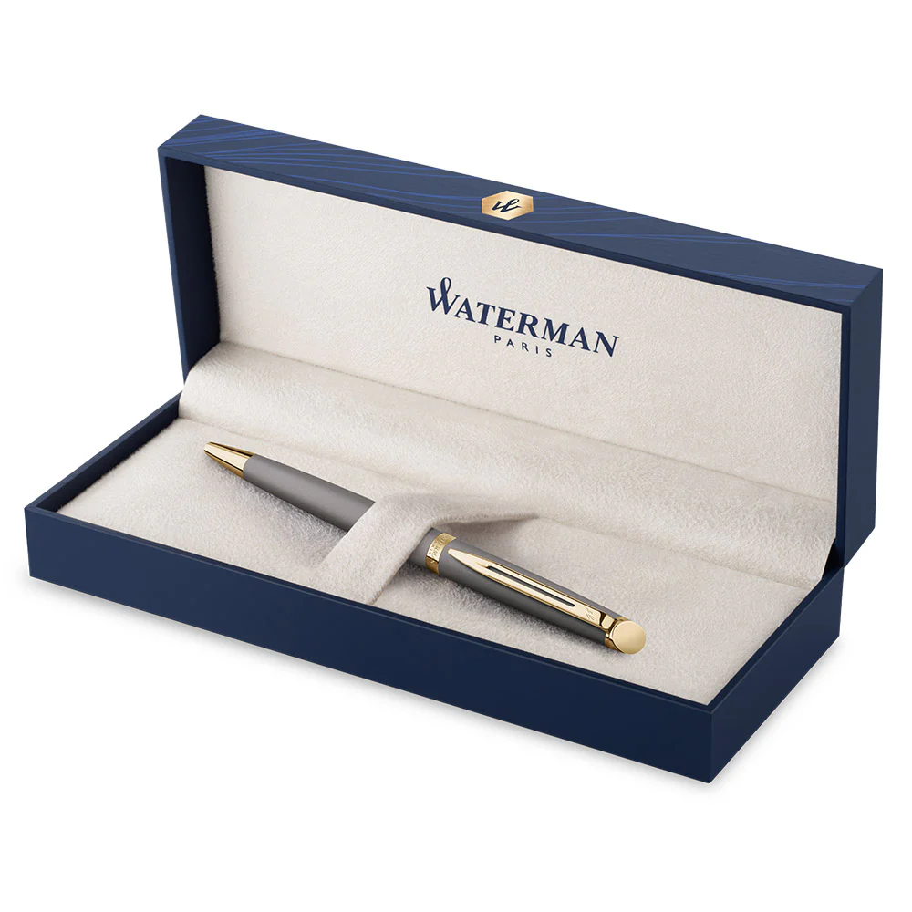 Waterman Hemisphere Ballpoint Pen Pen Stone Grey with Gold Trim - Image 3