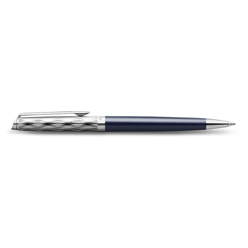 Waterman Hemisphere Ballpoint Pen Special Edition Blue with Chrome Trim - Image 2