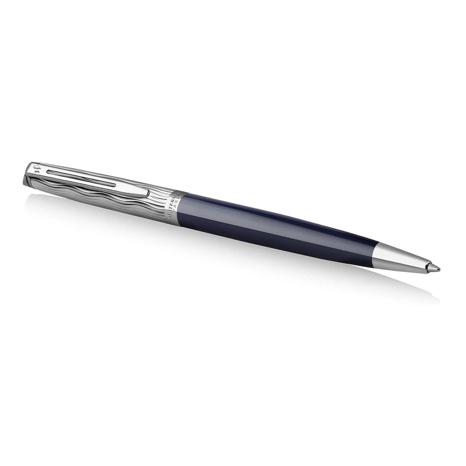 Waterman Hemisphere Ballpoint Pen Special Edition Blue with Chrome Trim - Image 3