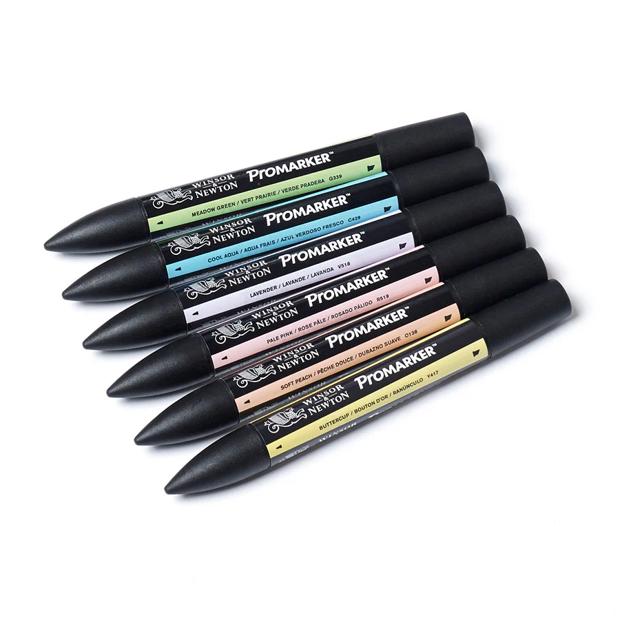 Winsor & Newton ProMarkers Set of 6 Pastel Tones - Image 3