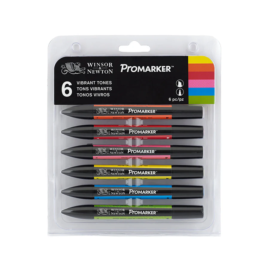 Winsor & Newton ProMarkers Set of 6 Vibrant Tones