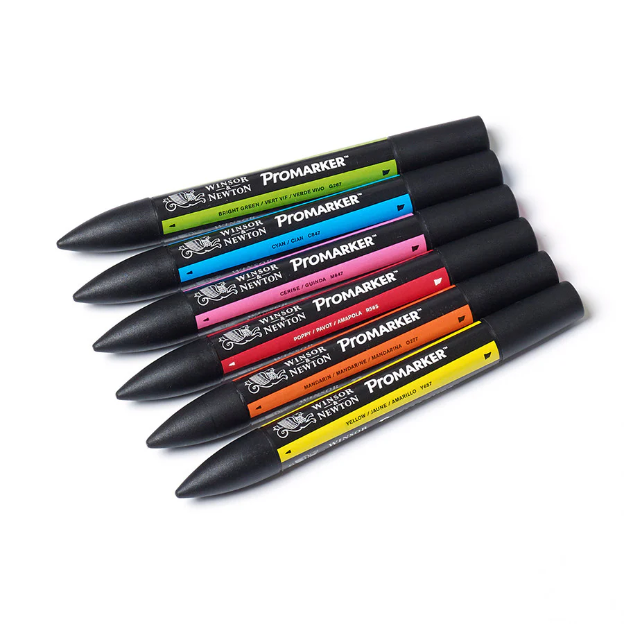 Winsor & Newton ProMarkers Set of 6 Vibrant Tones - Image 2