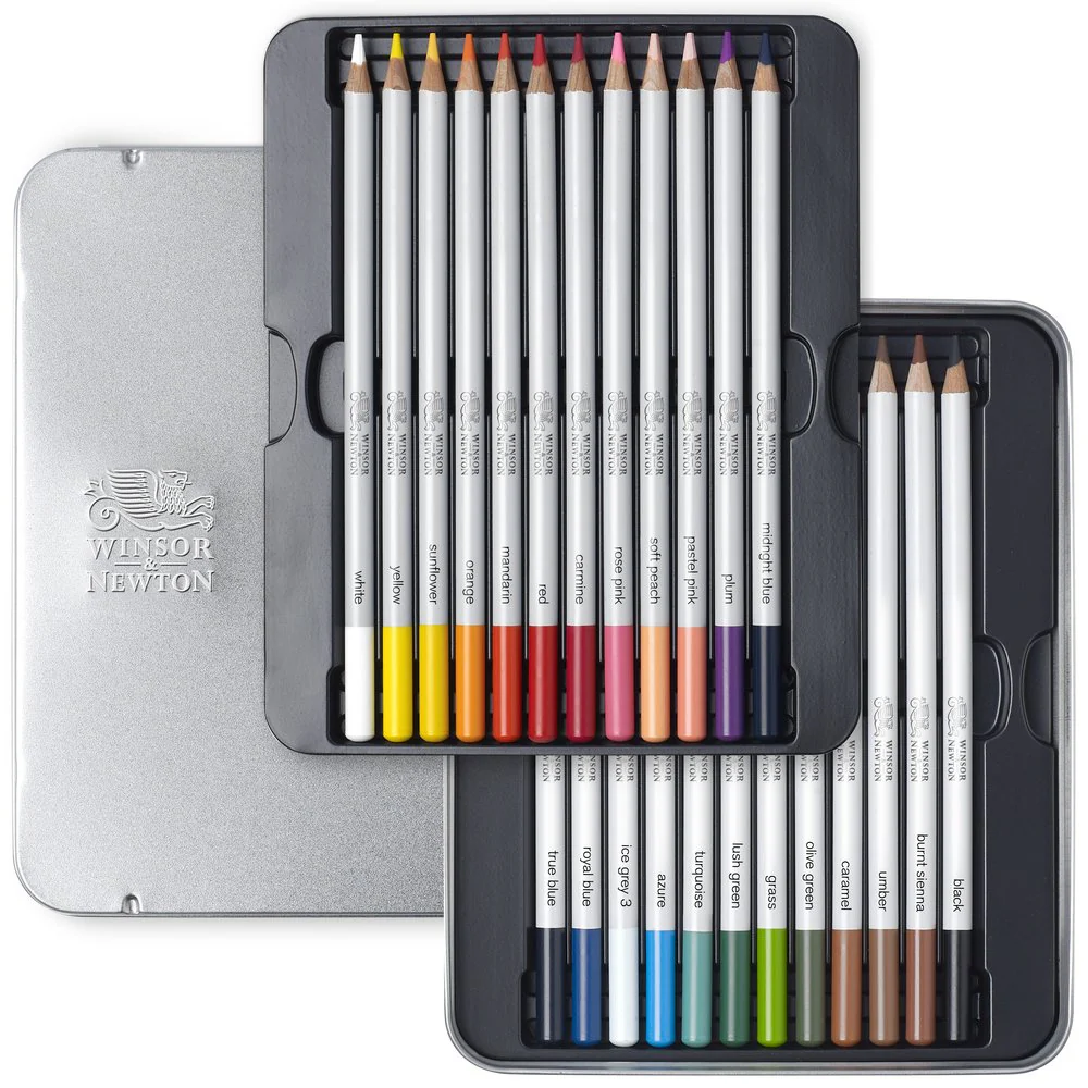 Winsor & Newton Studio Collection Coloured Pencils Assorted Tin of 24 - Image 3