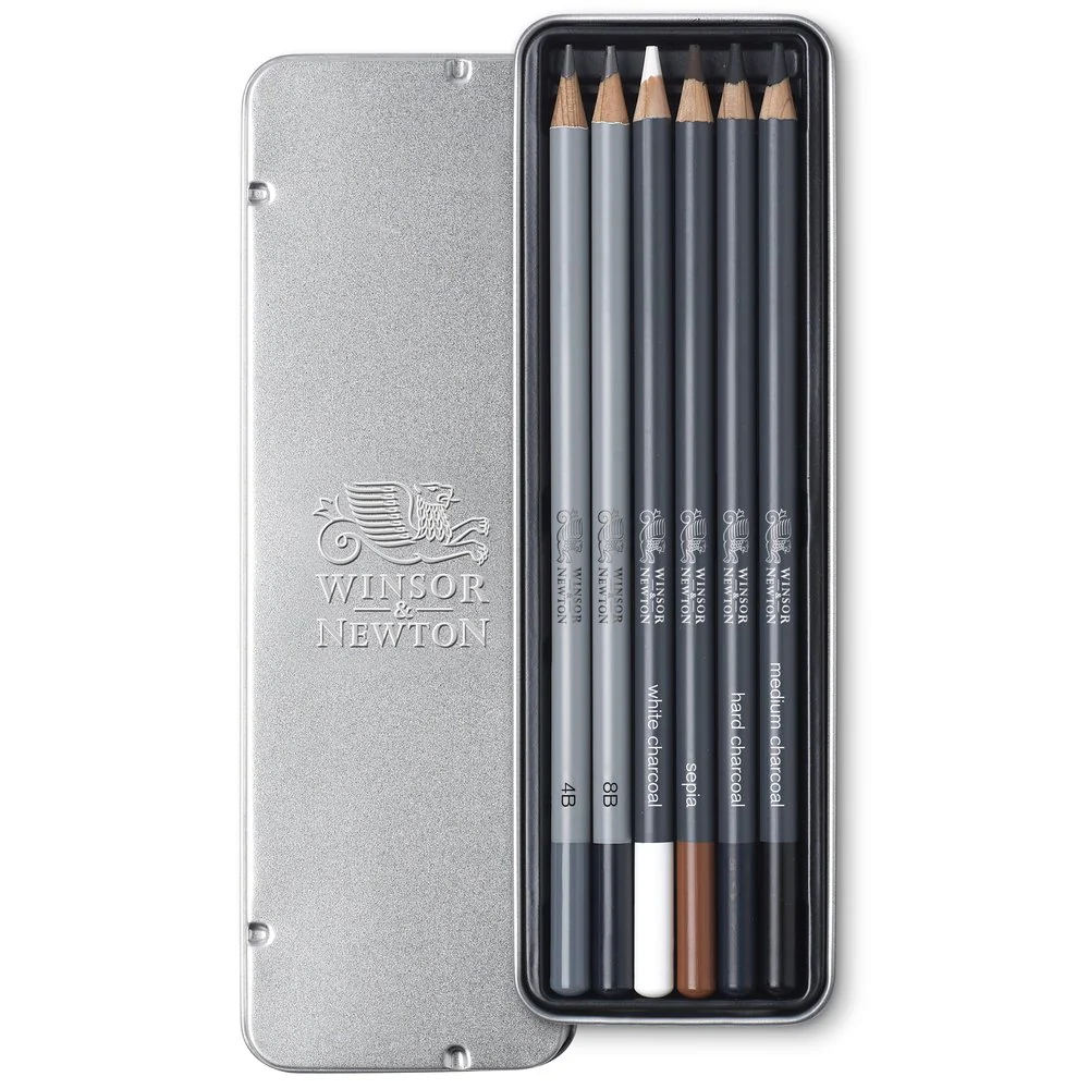 Winsor & Newton Studio Collection Sketching Pencils Assorted Tin of 6 - Image 4