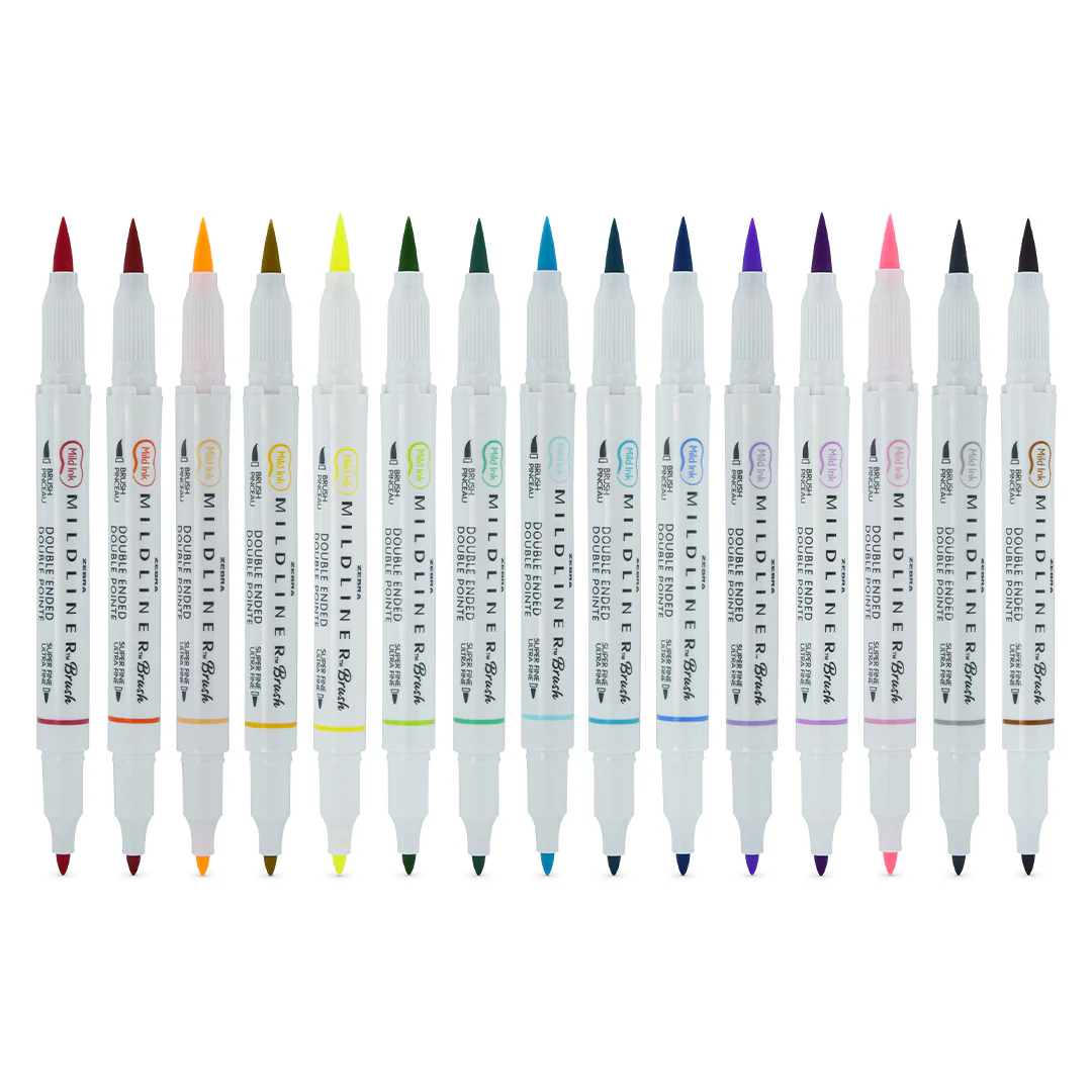 Zebra Mildliner Brush Pen Set of 15 Assorted - Image 4