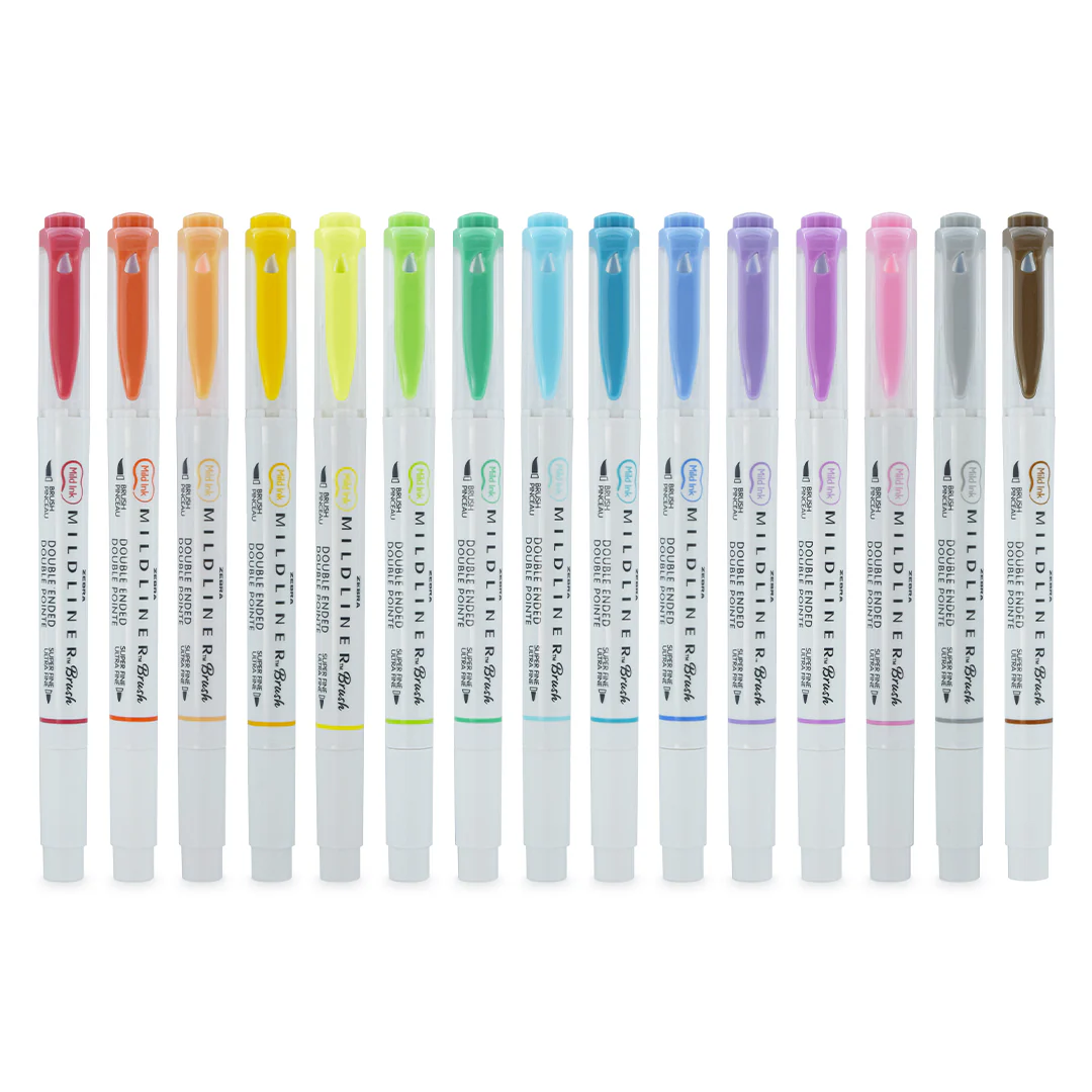 Zebra Mildliner Brush Pen Set of 15 Assorted - Image 5
