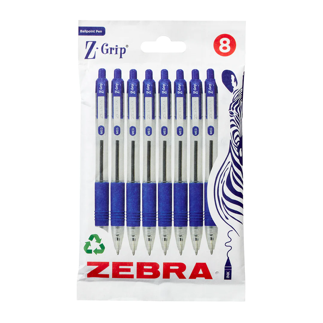 Zebra Z-Grip Ballpoint Set of 8 Medium Tip - Image 2